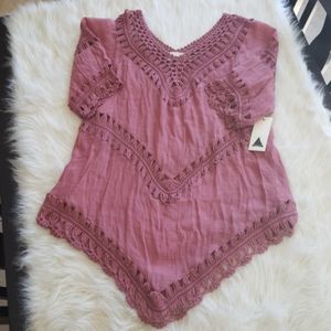 New Pink Crochet Top XL
